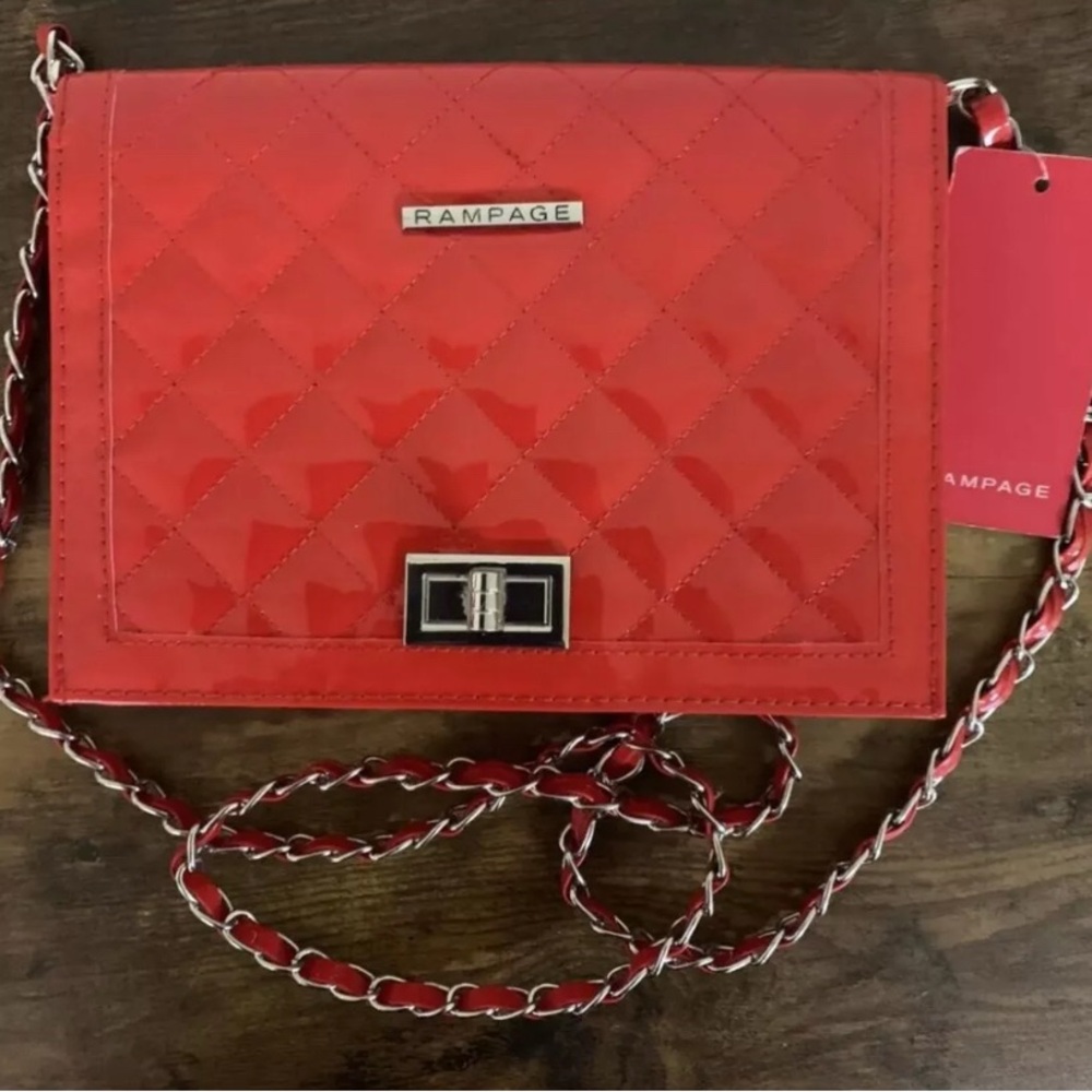 Elegant handbag lacquered red Rampage. - Picture 2 of 5